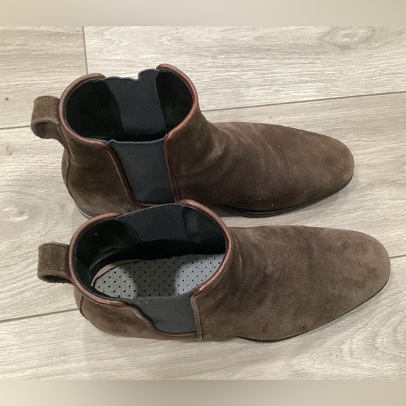 Men Chelsea boots brown suede made in Italy size 7.5 Aquatalia Adrian EU 40 1/2 main image 6